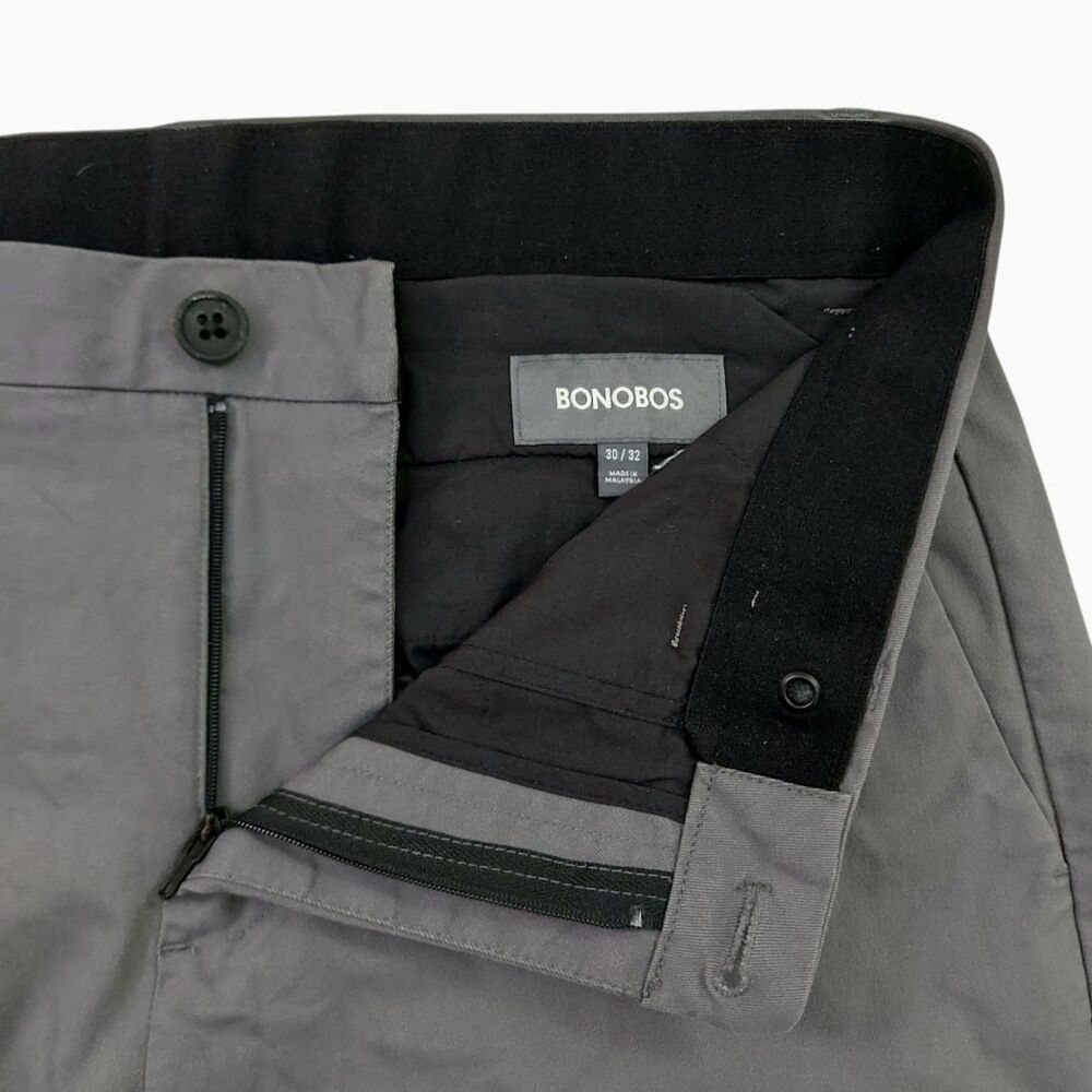 Bonobos Slim Straight Athletic Pants Mens 30x32 Gray Flat Front Stretch Golf - Picture 4 of 12